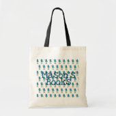 Robots Herhalen Patroon Aangepaste Naam Bibliothee Tote Bag (Voorkant)