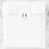 Robots houden van ronde sticker (Tas)