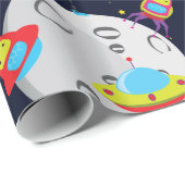 Robots in de buitenruimte (Med. Afbeeldingen) Verp Cadeaupapier (Rol Hoek)