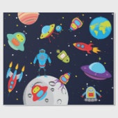 Robots in de ruimte (groot Afbeelding) inpakpapier (Vlak)