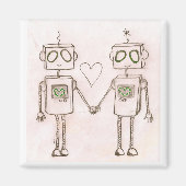 "Robots in liefde" magneet (Voorkant)