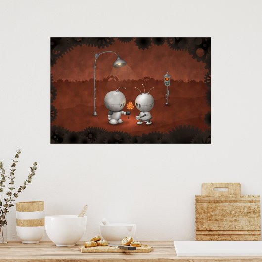 Robots in liefde poster (Keuken)