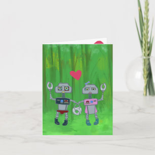 Robots in Liefde Wenskaart Kaart
