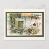 robots in sneeuw met kerstcadeautjes briefkaart (Voorkant)