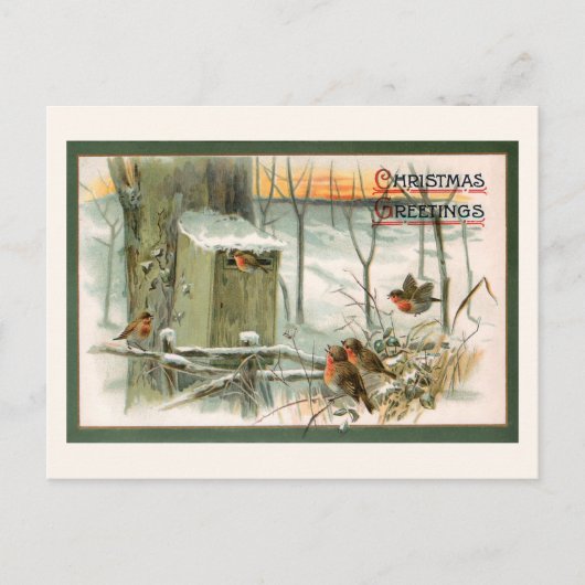  robots in sneeuw met kerstcadeautjes briefkaart (Voorkant)