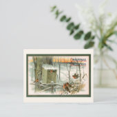 robots in sneeuw met kerstcadeautjes briefkaart (Staand voorkant)