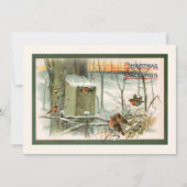 robots in sneeuw met kerstcadeautjes feestdagenkaart (Voorkant)