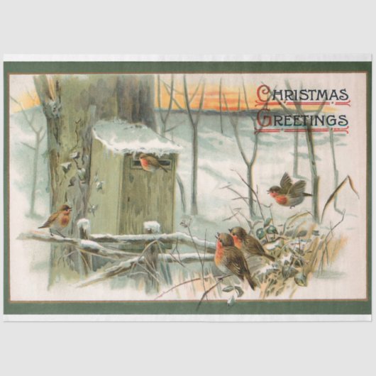 robots in sneeuw met kerstcadeautjes tissuepapier (Voorkant)