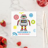 Robots Kids Birthday Party Napkins Servet (Insitu)