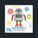 Robots Kids Birthday Party Napkins Servet<br><div class="desc">Robots Birthday Party Napkins. Perfecte decoratie voor een verjaardagsfeestje.</div>