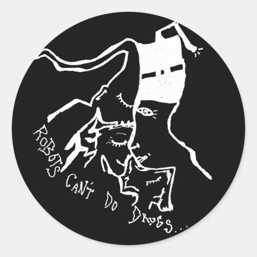 Robots kunnen geen drugs Stickers (Voorkant)