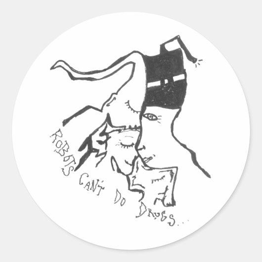 Robots kunnen geen drugs Stickers (Voorkant)