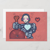 Robot's Love Kippen Droid Valentijnskaart Feestdagenkaart (Voorkant / Achterkant)