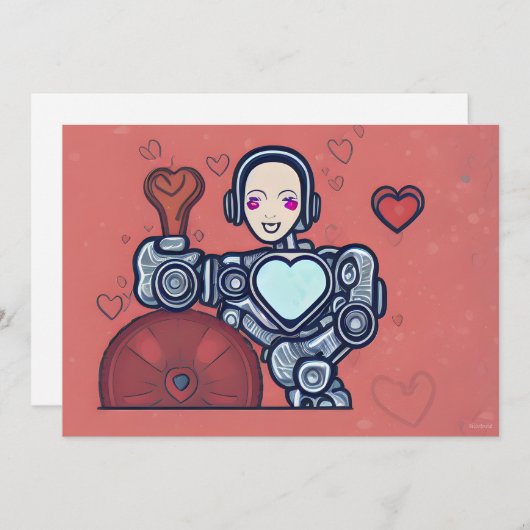 Robot's Love Kippen Droid Valentijnskaart Feestdagenkaart (Voorkant / Achterkant)