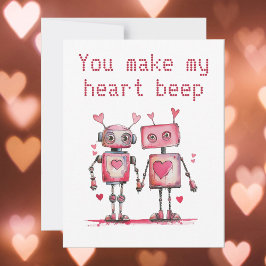 Robots Maken Mijn Hart Slaan Valentijnsdag Kaart