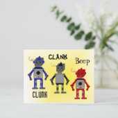 Robots met grappige uitspraken briefkaart (Staand voorkant)