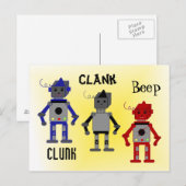 Robots met grappige uitspraken briefkaart (Voorkant / Achterkant)