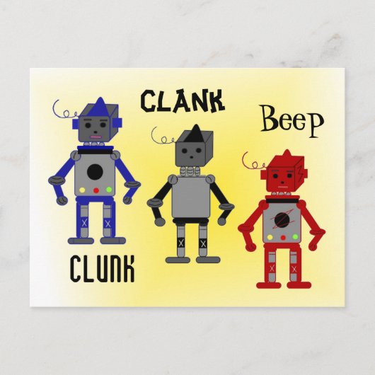 Robots met grappige uitspraken briefkaart (Voorkant)