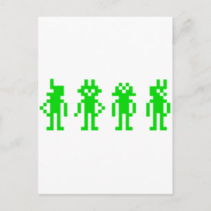 robots met groene pixels briefkaart