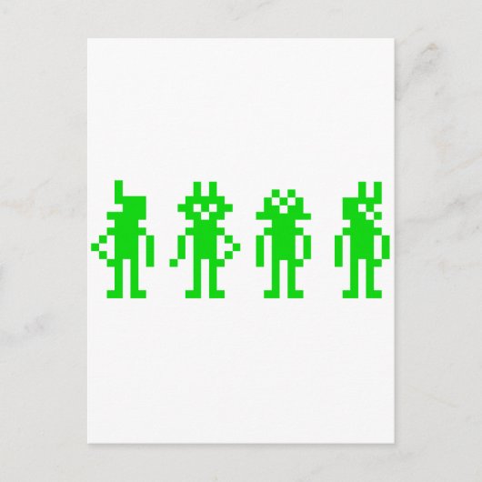 robots met groene pixels briefkaart (Voorkant)
