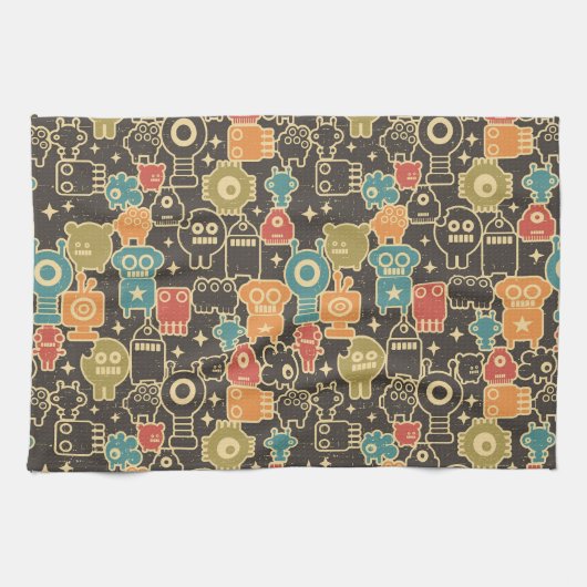 Robots op bruin theedoek (Horizontaal)