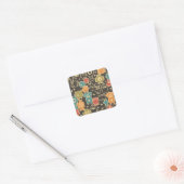 Robots op bruin vierkante sticker (Envelop)