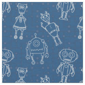 Robots op klassiek blauw stof (Close Up)