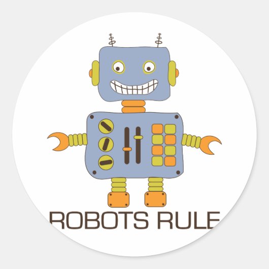 Robots-regel Ronde Sticker (Voorkant)