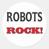 Robots Rock Ronde Sticker (Voorkant)