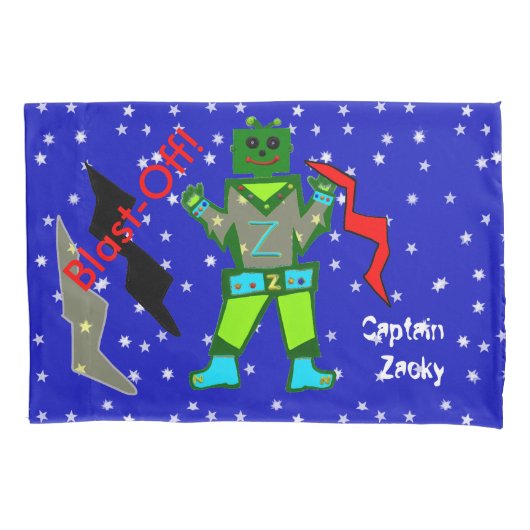 Robots Ruimteschepen Kinder Standaard Kussen Hoesj Kussensloop (Voorkant-Links)