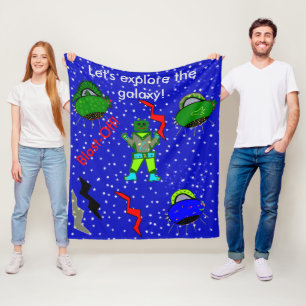 Robots Spaceships Kinder Middelgrote Blanket Fleece Deken