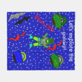 Robots Spaceships Kinder Middelgrote Blanket Fleece Deken (Voorkant (Horizontaal))