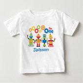 Robots speciaal gepersonaliseerd eerdaags T-shirt (Voorkant)