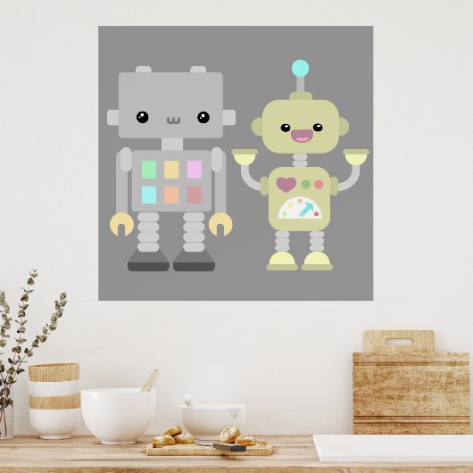 Robots spelen poster (Keuken)