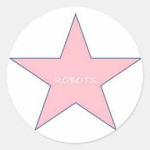 Robots Sticker-Roze Ronde Sticker