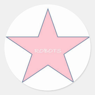 Robots Sticker-roze Ronde Sticker