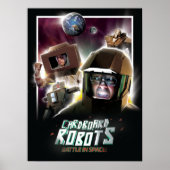 Robots strijd in de ruimte poster (Voorkant)