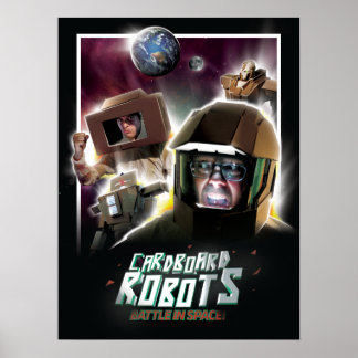 Robots strijd in de ruimte poster