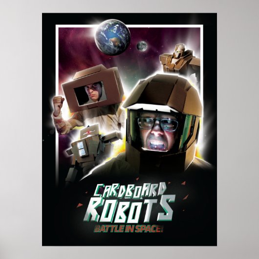 Robots strijd in de ruimte poster (Voorkant)