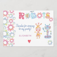 Robots thema verjaardagsfeestje kinder leuk bedank