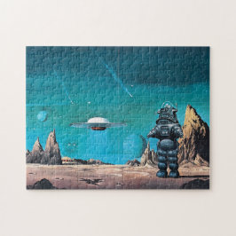Robots UFO en ruimte Legpuzzel