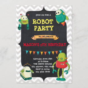 robots verjaardagsfeest kaart