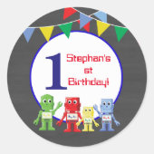 Robots Verjaardagsfeestje stickers (Voorkant)
