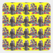 Robots Vierkante Sticker (Voorkant)