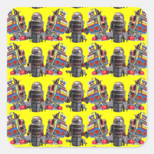 Robots Vierkante Sticker