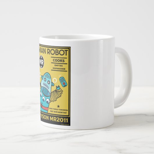 robots voor Jubilea Mannen en vrouwen Grote Koffiekop (Voorkant rechts)