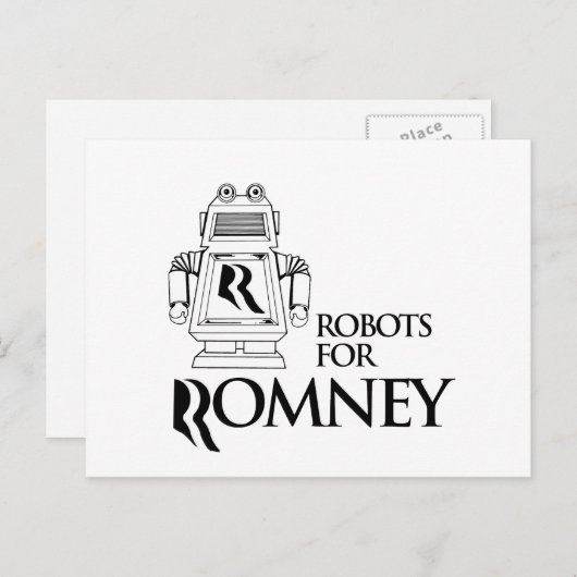 ROBOTS VOOR ROMNEY.png Briefkaart (Voorkant / Achterkant)