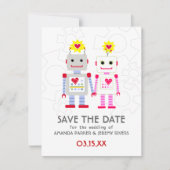 Robots Wedding Save the Date Card (Voorkant)