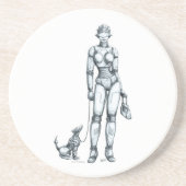 Robots Zandsteen Onderzetter (Voorkant)