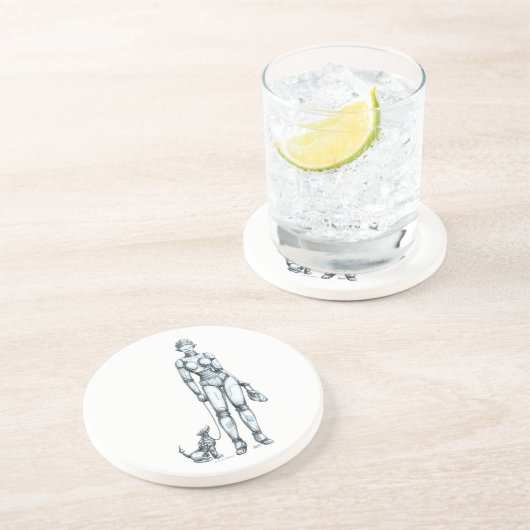 Robots Zandsteen Onderzetter (Zijkant)